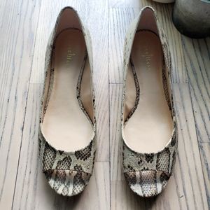 Cole Haan Air Bria Wedge in Cream Snake Print
